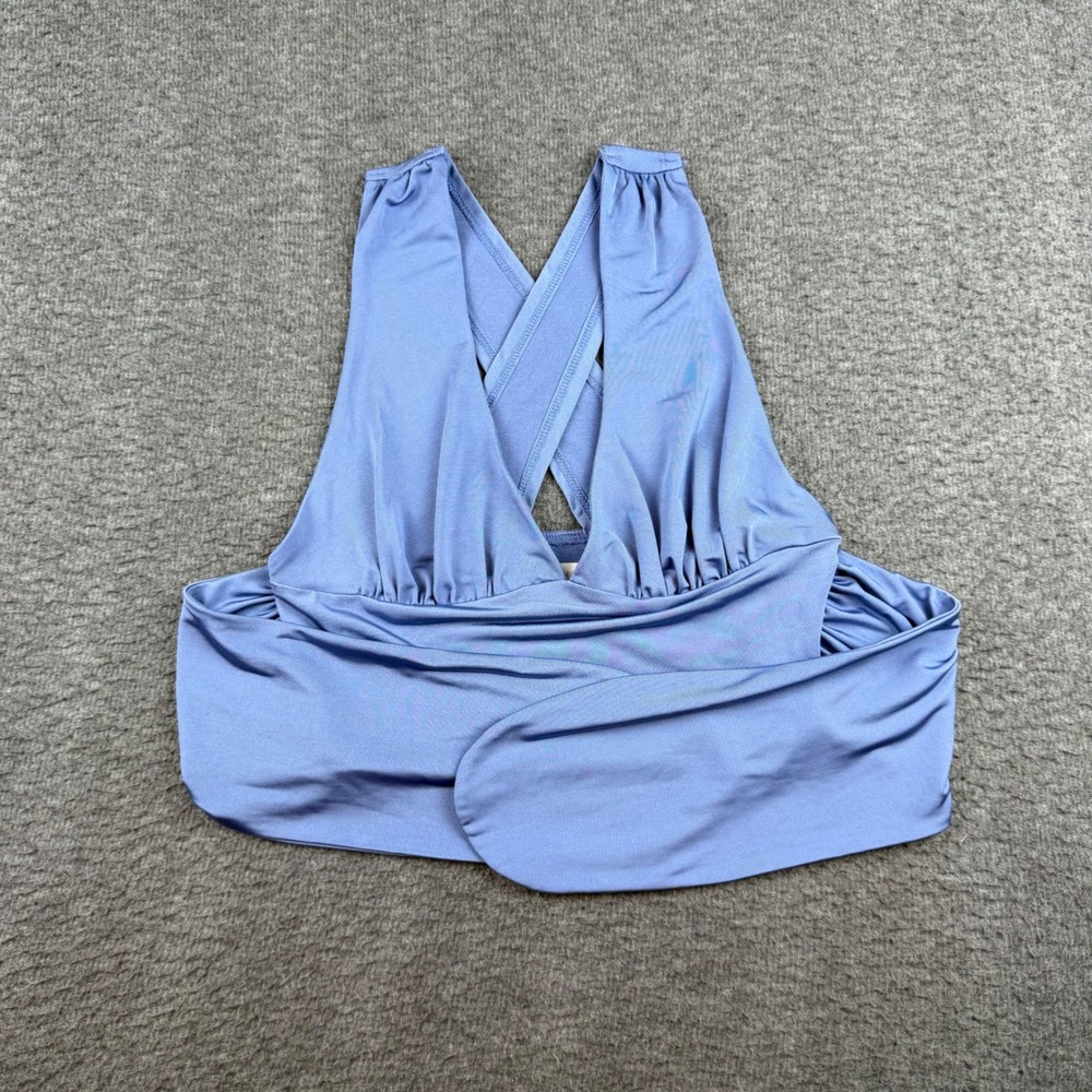 Urban‎ Outfitters Wrap Top Women's XS Blue Multi-Way Criss Cross Crop OB1280565